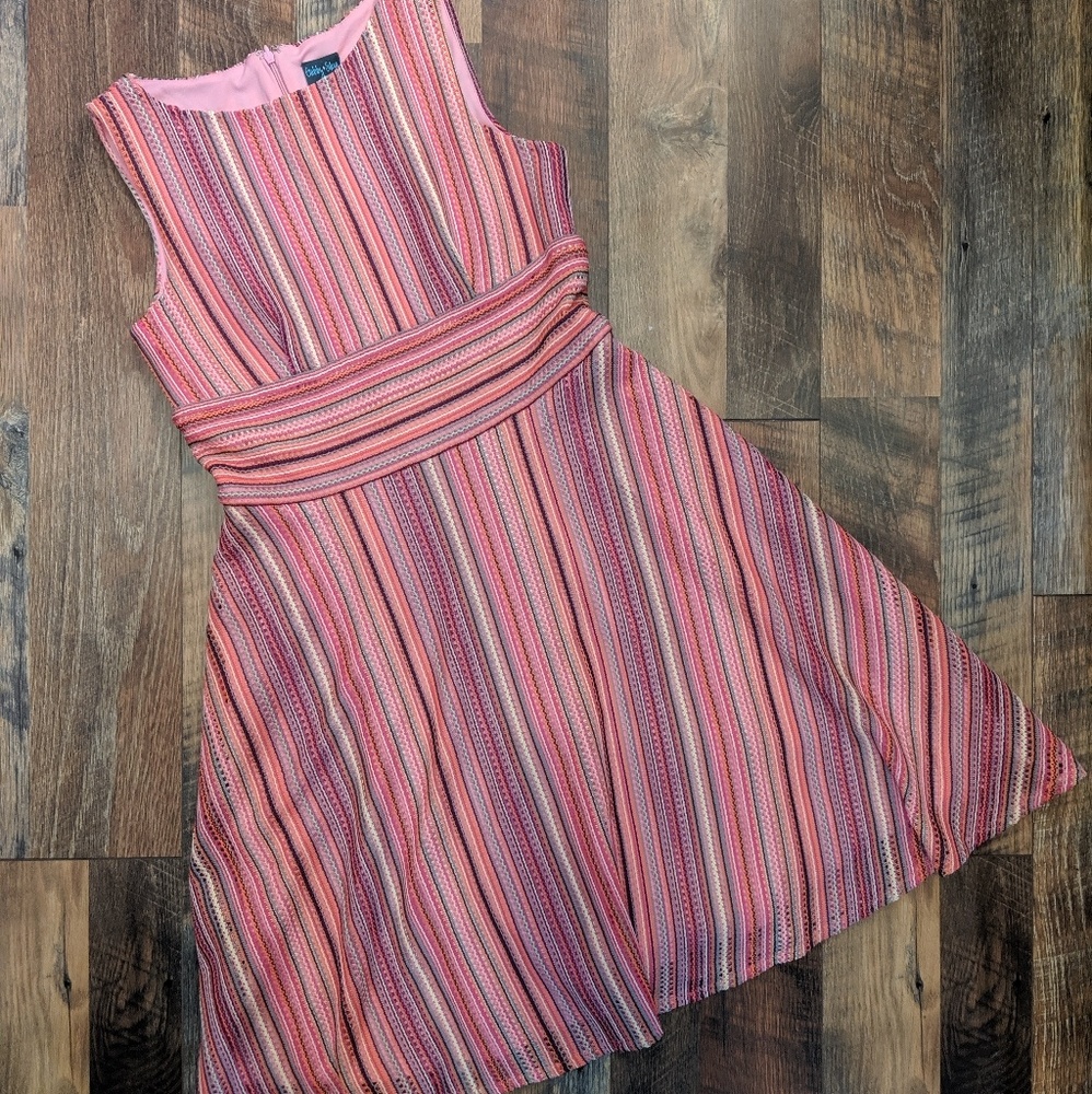 GABBY SKYE MULTI COLOR KNIT FIT AND FLARE DRESS - Picture 4 of 8